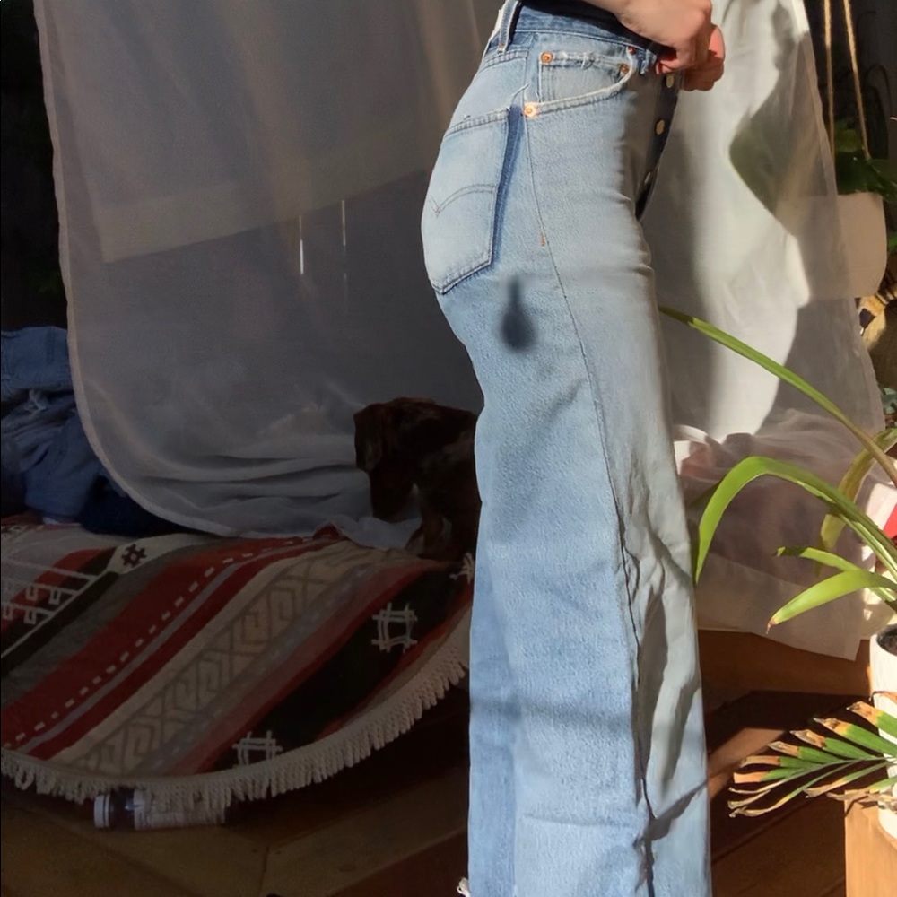 Re/done High Waist Wide Leg Jeans